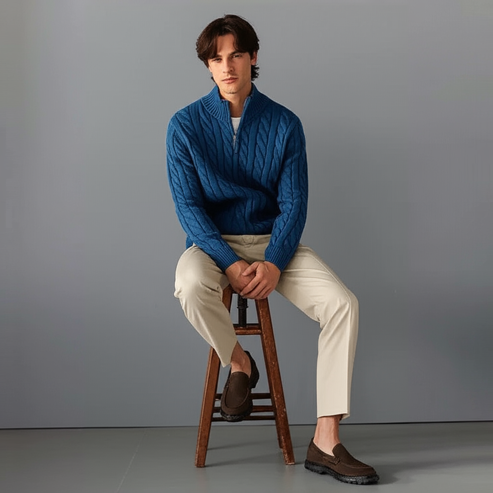 Vecchio Zip Knit Pullover