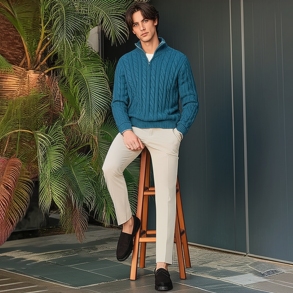 Vecchio Zip Knit Pullover