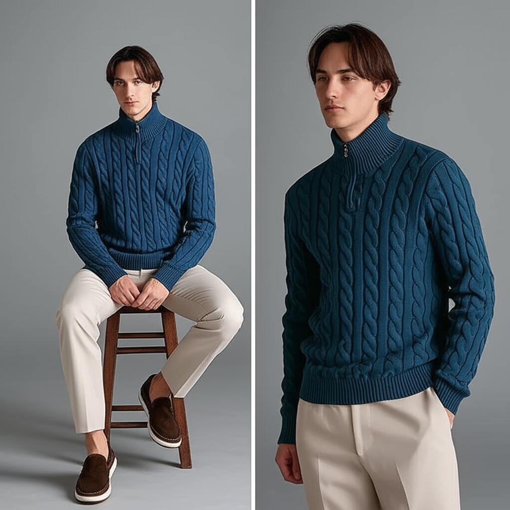Vecchio Zip Knit Pullover