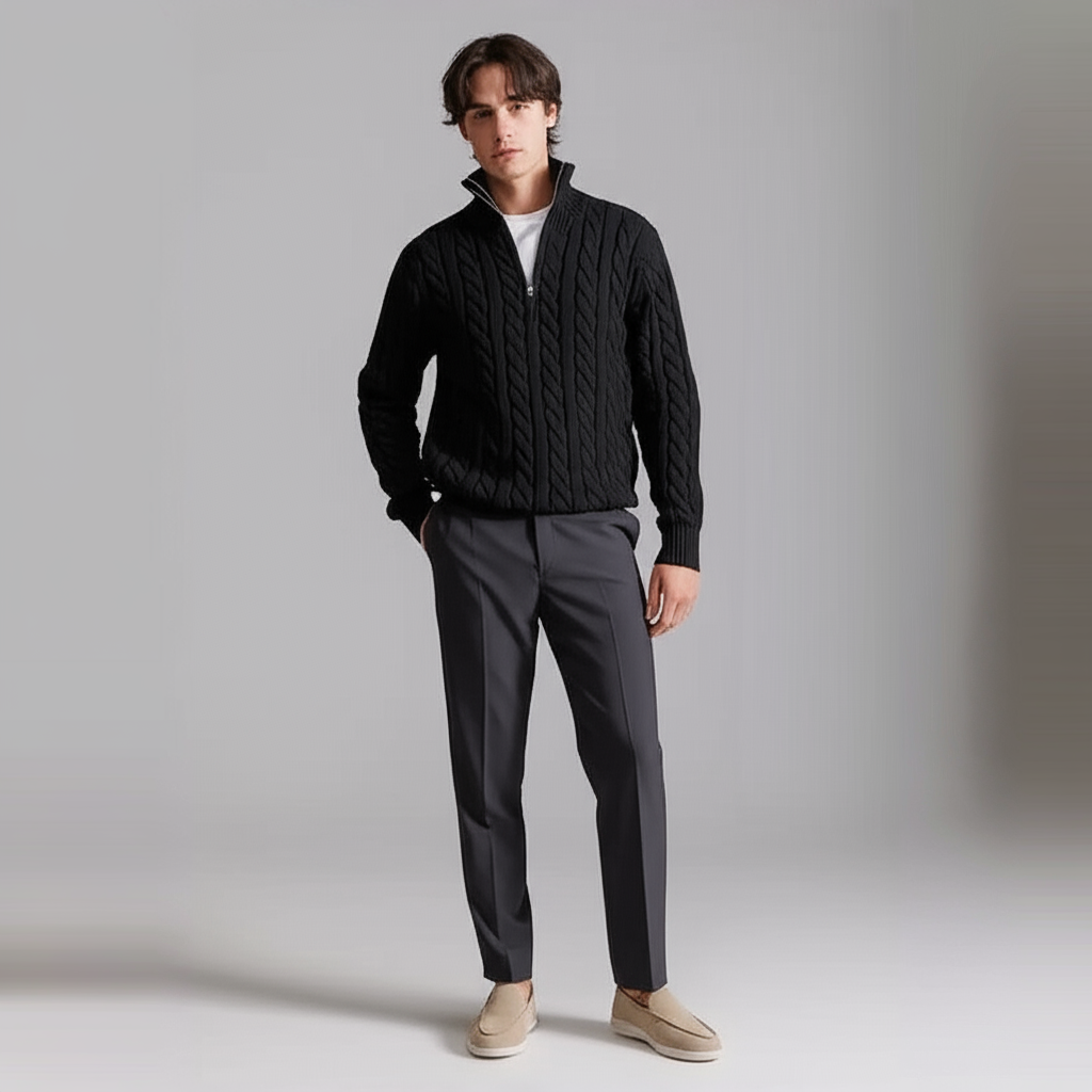 Vecchio Zip Knit Pullover