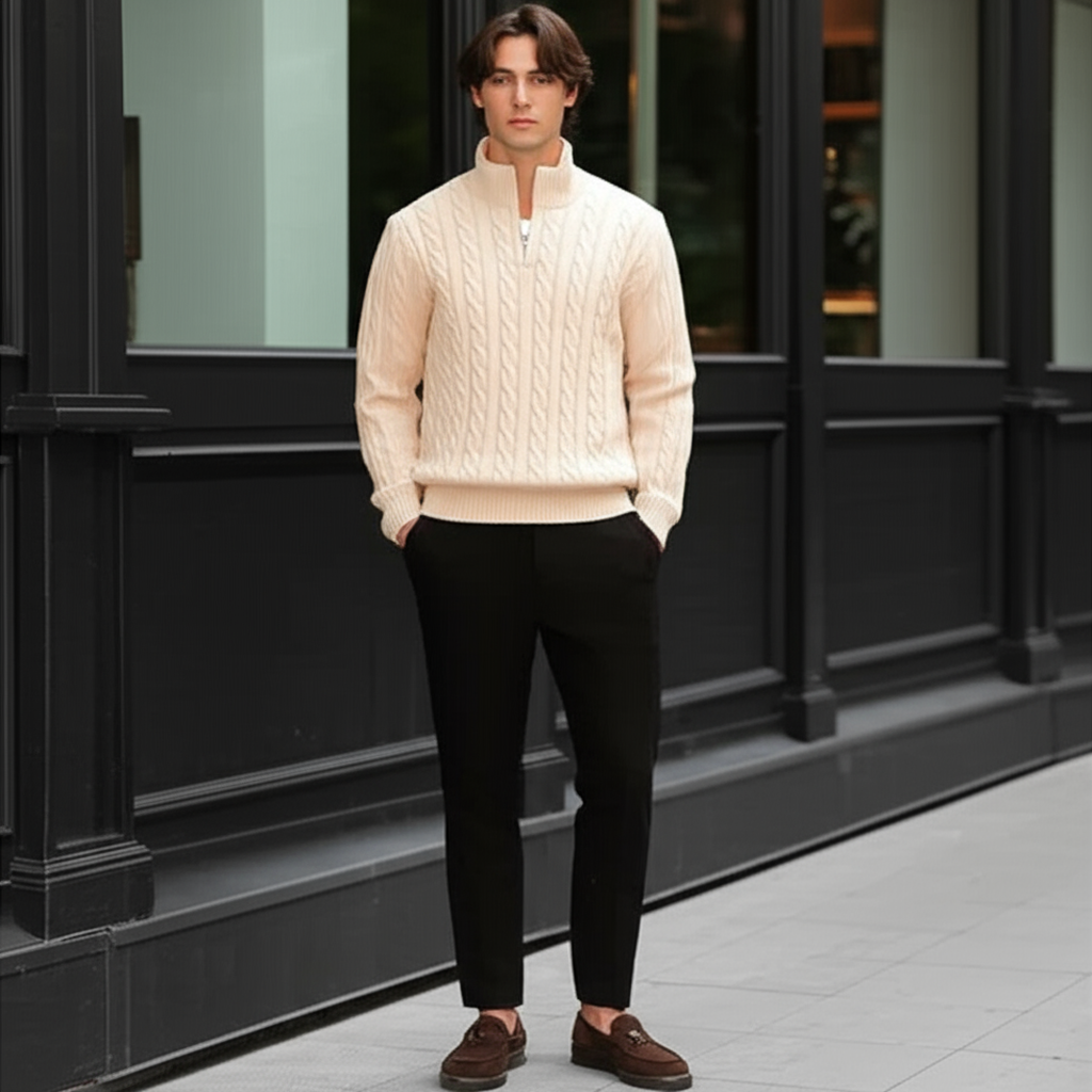 Vecchio Zip Knit Pullover